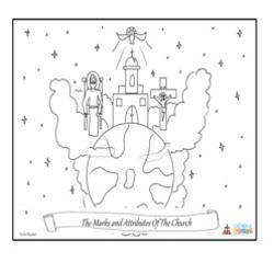 The Marks and Attributes of the Church - Coloring Page